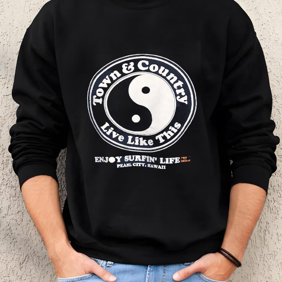 Vintage Tc Surf Designs Blue Sweatshirt Large Town And Country Surfboards Hawaii Big Logo Sweater Surfer Clothing Crewneck Pullover Size M Sweatshirt