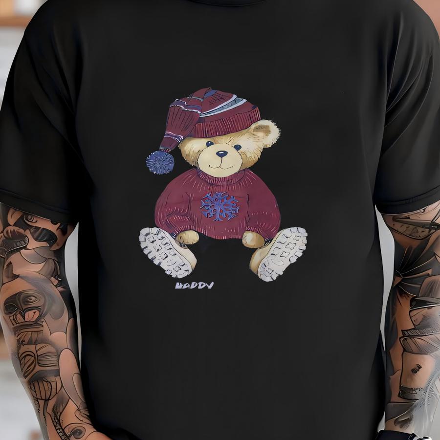 Vintage 90's Nut Cracker Graphic Blue Sweatshirt Nut Cracker Bear Happy Holidays Gift Sweater Cute Bear Art Crewneck Pullover Size Xl T-shirt
