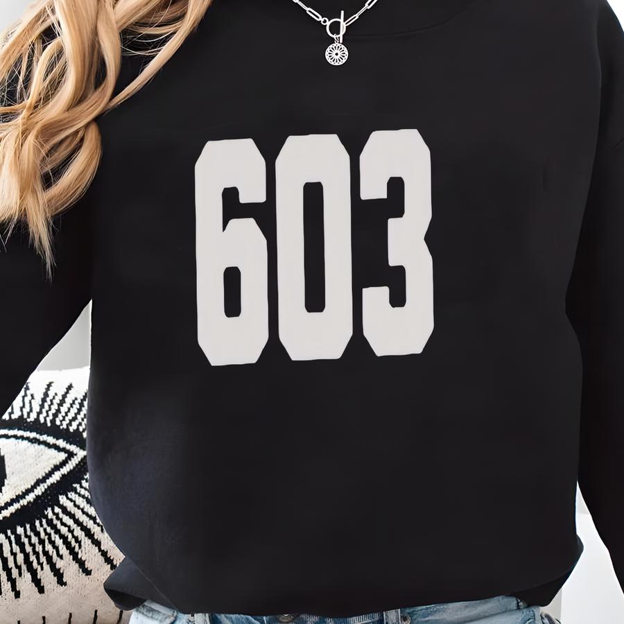 New Hampshire 603 Pride Tee, Area Code Shirt, Unisex Short Sve T-shirt, Nh Gift, Granite Stater Apparel, New Hampshirite, Sweatshirt