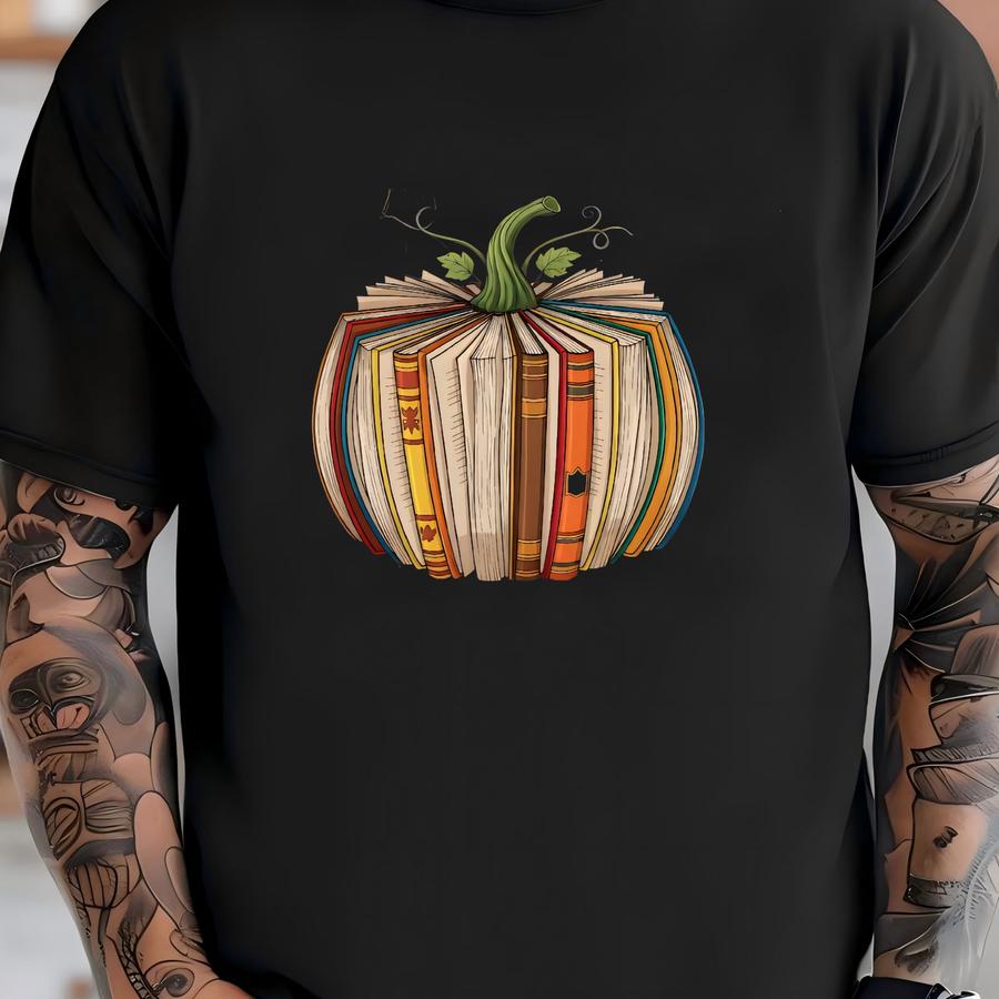Custom Fall Book Pumpkin Sweatshirt, Pumpkin Book Hoodie, Fall Book Sweater, Halloween Teacher Gift, Retro Reading Halloween Lover Sweater T-shirt