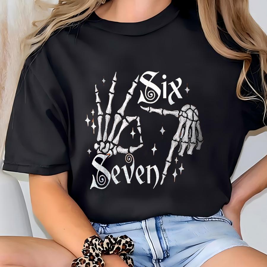 Six Seven Meme Halloween Shirt, Funny Halloween Tee, Gift For Him, Gift For Her, Gen Alpha Trend Shirt, Internet Humor T Shirt, Comedy Tee T-shirt