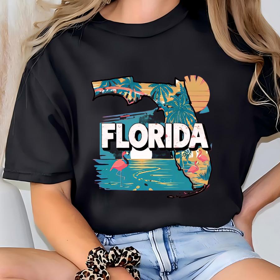Florida State Shirt, Florida Unisex Crewneck, Florida Vacation Tee, Flamingo Hoodie, Florida Trip, Florida Souvenir Tee, Travel Shirt T-shirt