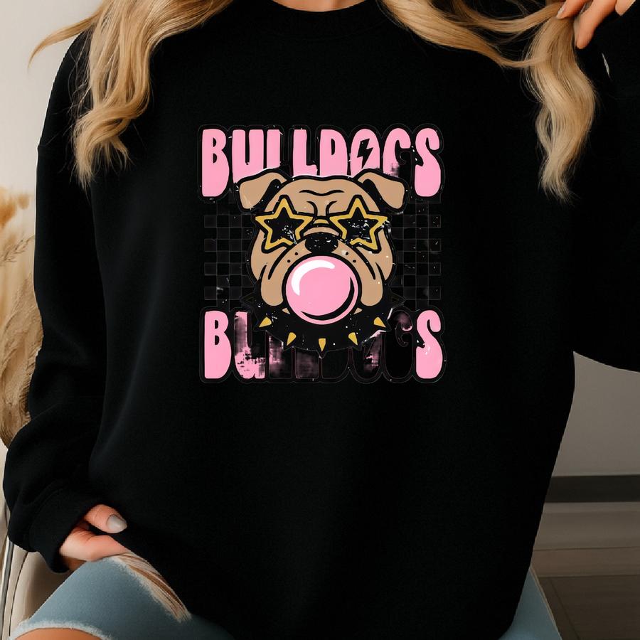 Bulldogs Mascot Sweatshirt: School Spirit Crewneck Sweatshirt