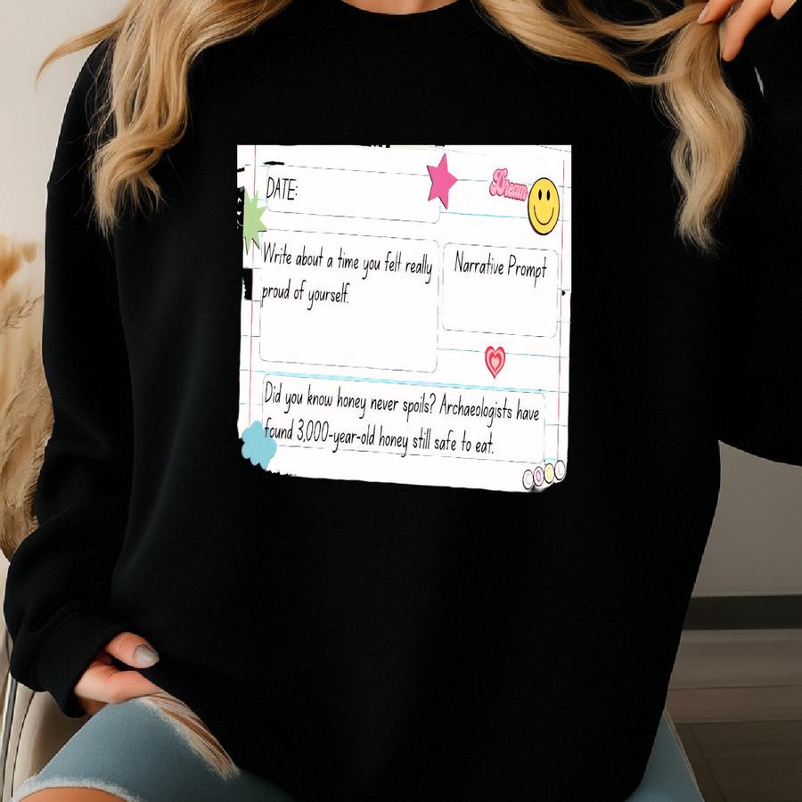 200 Editable Canva Slides For 3rd–8th Grade | Daily Writing Prompts + Fun Bits Of The Day Sweatshirt