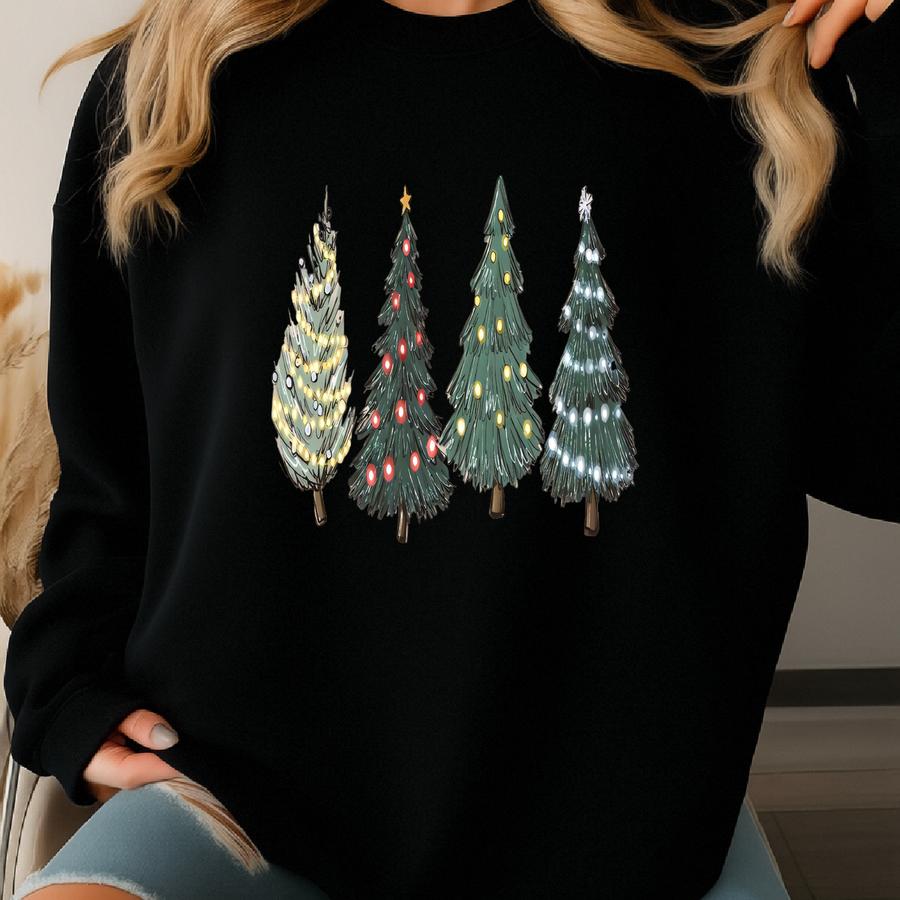 Christmas Sweatshirt, Christmas Sweater, Christmas Crewneck, Christmas Tree Sweatshirt, Holiday Sweaters For Women, Winter Sweatshirt Sweatshirt