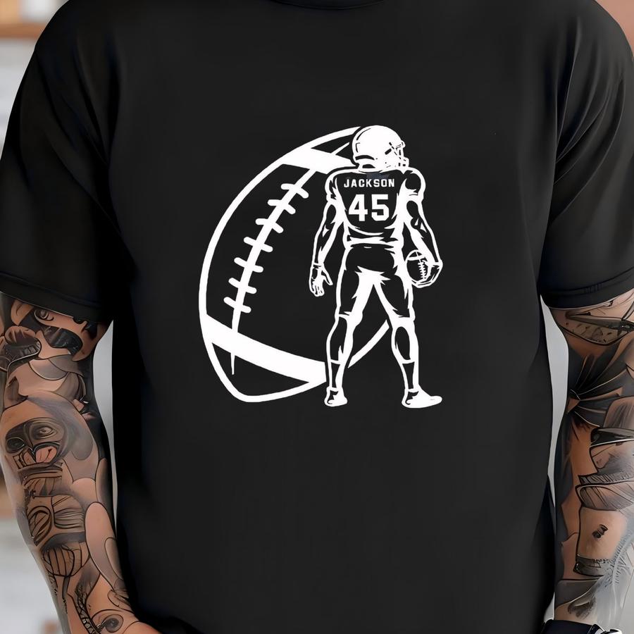 Customized American Football Name Shirt, Football Season Tee T-shirt