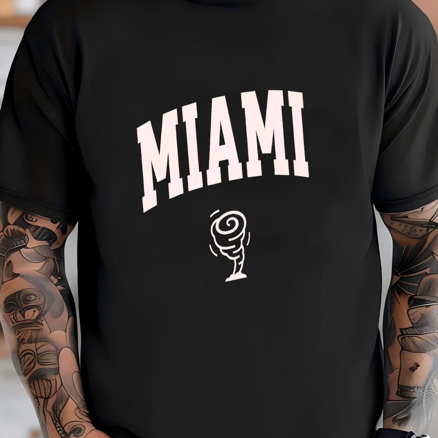 Vintage Miami Shirt - Hurricane Graphic Tee Collegiate Game Day Top T-shirt