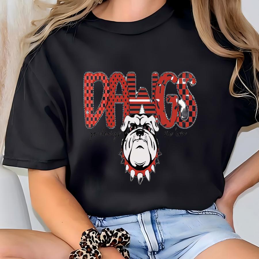 Georgia Bulldogs Shirt: Uga Game Day Tee - Red Black T-shirt