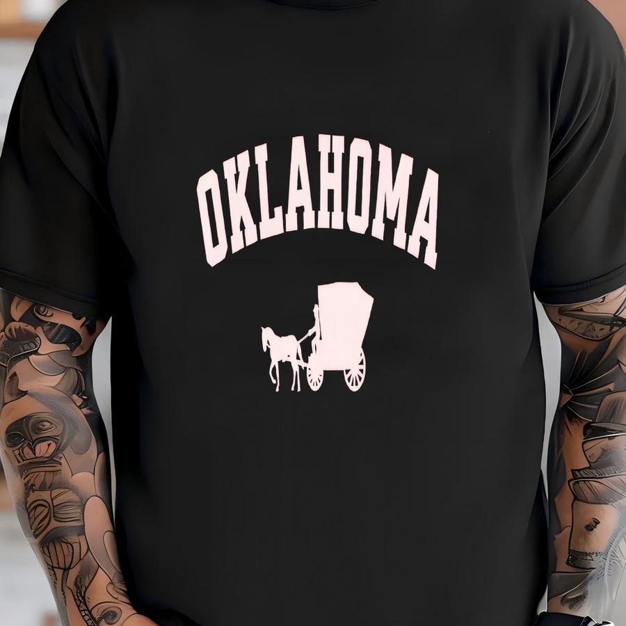 Vintage Oklahoma Tee - Covered Wagon Graphic - Game Day Shirt T-shirt