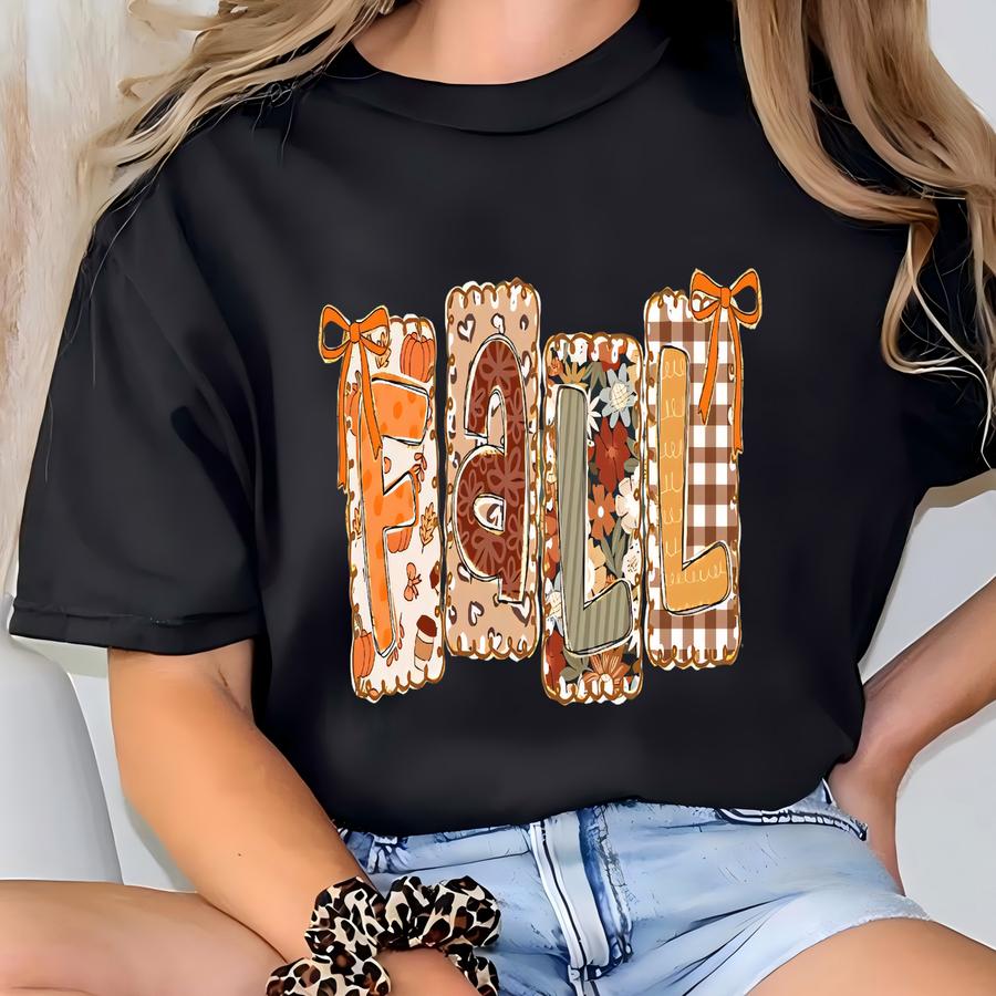 Thanksgiving Coquette Bow Shirt, Turkey Coquette Sweater, Cute Autumn Shirt, Fall Graphic Hoodie, Thanksgiving Tee, Pumpkin Coquette Shirt T-shirt