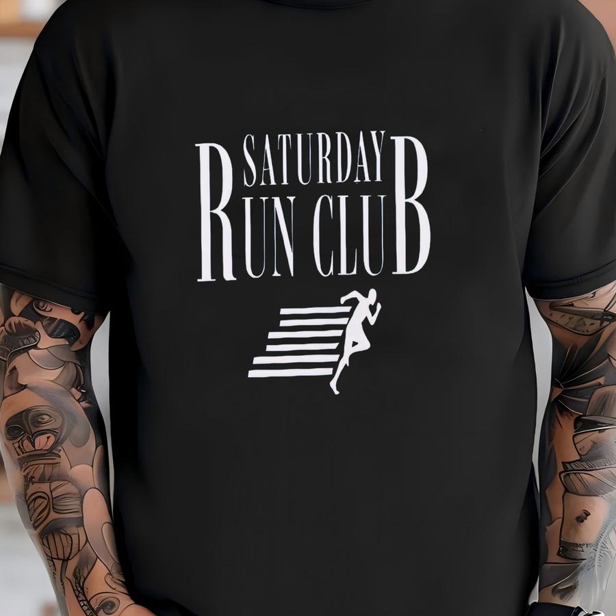 Saturday Run Club Crewneck Sweatshirt | Vintage, Retro Style Running Group Pullover Sweater | Gift For Her, Him, Runner | Sporty, Athletic T-shirt