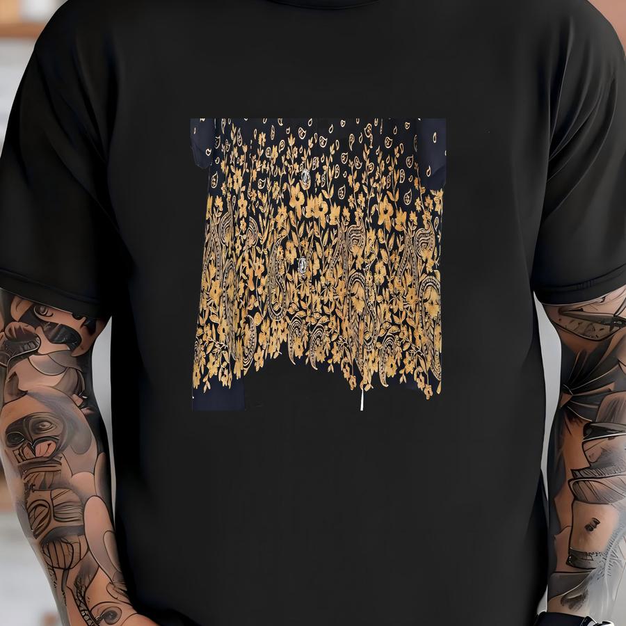 Vintage Leslie Fay Paisley Blouse Womens Sz 18 Black Gold Floral Whimsygoth 90s T-shirt