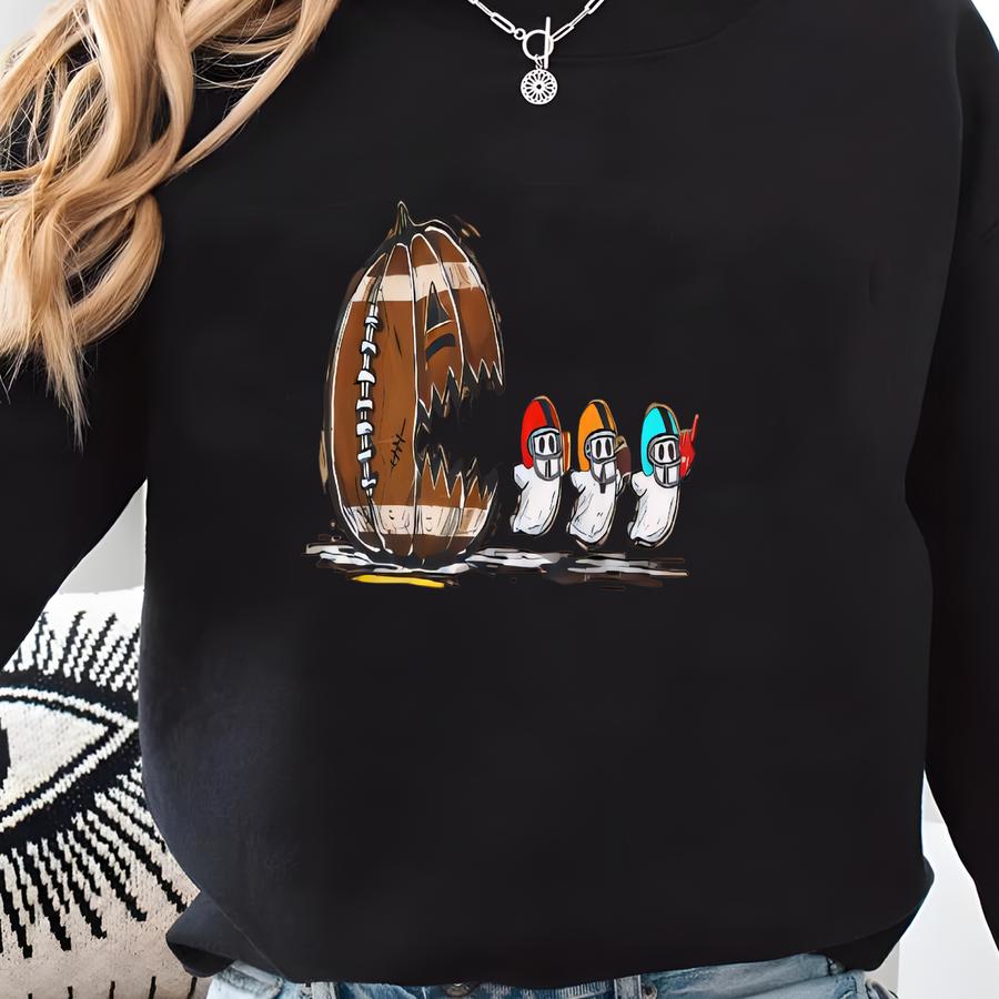 ® Fall Football Shirt, Football Game Day Shirt, Funny Ghost Shirt, Funny Football Halloween Tee, Football Fan Gift, Fall Vibes Sweatshirt