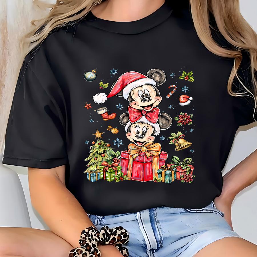 Christmas And Sweatshirt, Couple Sweater, Christmas, And Mouse, Christmas Couple, Xmas Sweater T-shirt