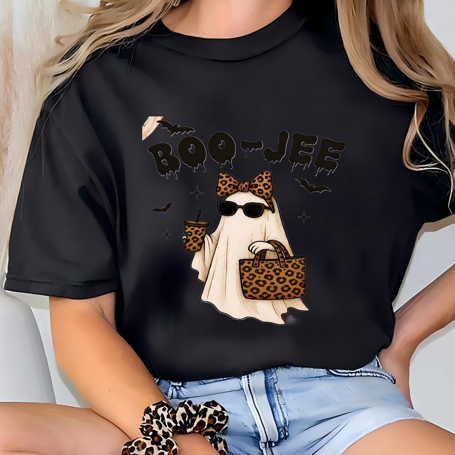 ® Boo-jee Ghost Shirt, Leopard Ghost Tee, Ghost Coffee Shirt, Funny Fall Shirt, Ghost Tee, Girly Halloween Gift, Boojee Shirt. T-shirt