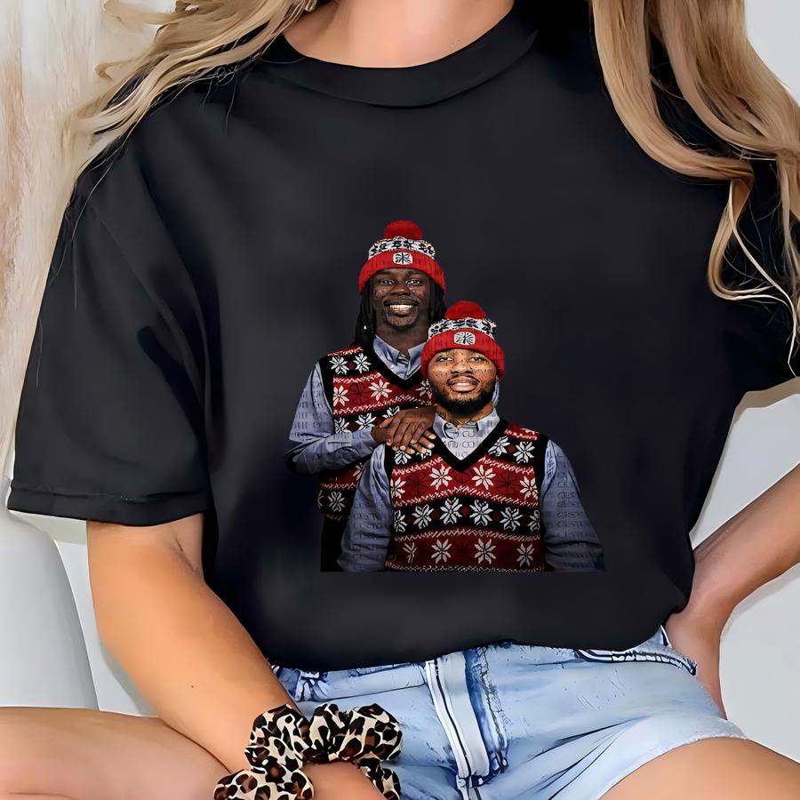 Damian Lillard Jrue Holiday Christmas Hoodie – Funny Holiday Basketball Ugly Sweater Style Graphic Tee For Fans T-shirt