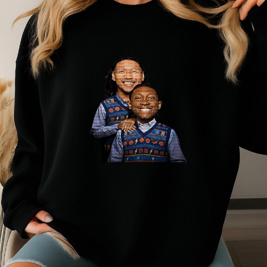Step Brothers Jaylin Williams Jalen Williams Christmas T-shirt – Funny Holiday Basketball Ugly Sweater Style Graphic Tee For Boys Fans Sweatshirt