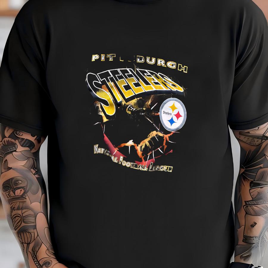 Vintage 90’s Pittsburgh Steelers Football Custom Crop Top Crewneck Sweatshirt M/l T-shirt