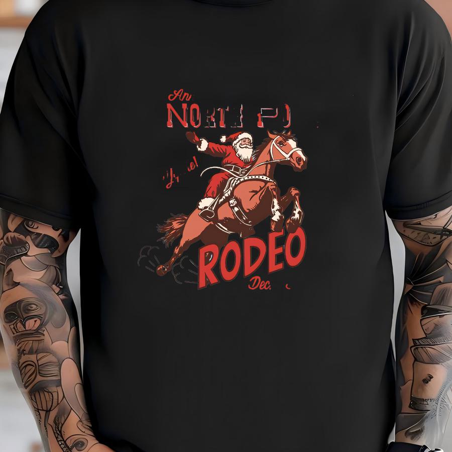Cowboy Santa Rodeo Shirt - Vintage Western Xmas T-shirt
