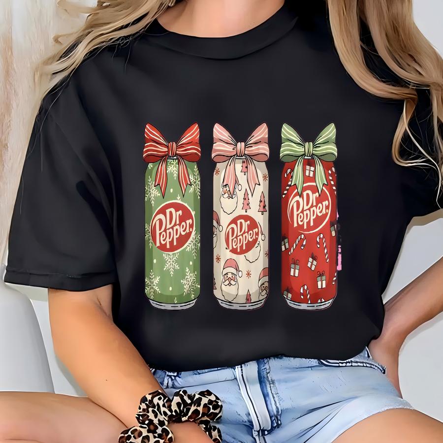 ® Christmas Dr Pepper Hoodie, Festive Holiday Tee, Xmas Gift, Christmas Soda Tee, Retro Soda Can, Dr Pepper Lover Tee T-shirt