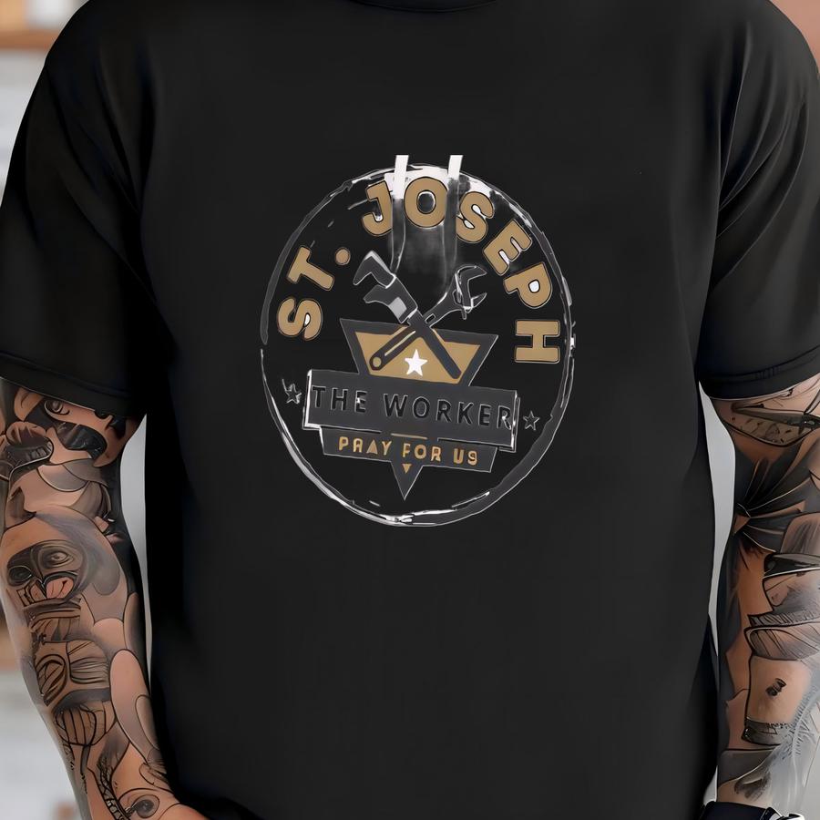 St. Joseph The Worker Hoodie: Catholic Men's Christian Pullover T-shirt