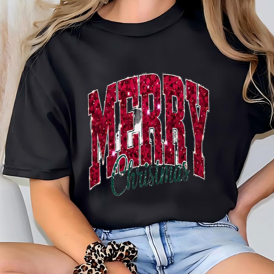 Merry Christmas Sweatshirt Christmas Family Hoodie Christmas Party 2025 Outfit Merry And Bright Clothing Xmas Women Gifts Christmas Hoodie T-shirt