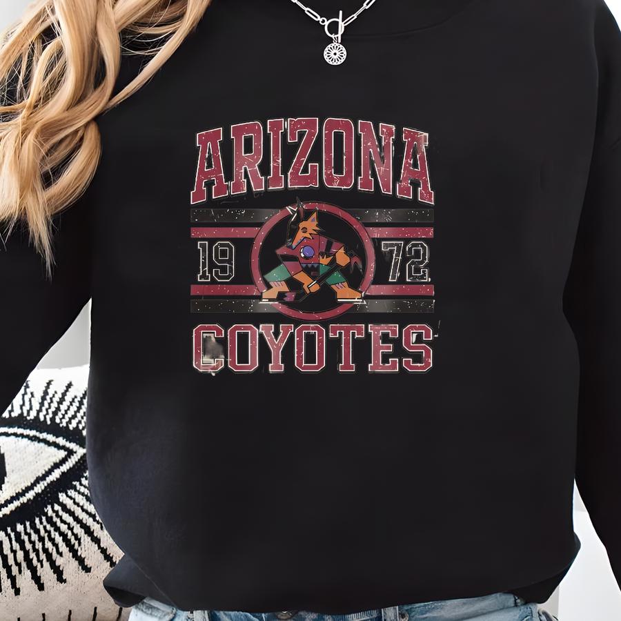 Arizona Coyote Sweatshirt Crewneck, Vintage Arizona Hockey Fan Shirt, Arizona Hockey Tee, Coyotes Hockey Youth Sweater Sweatshirt