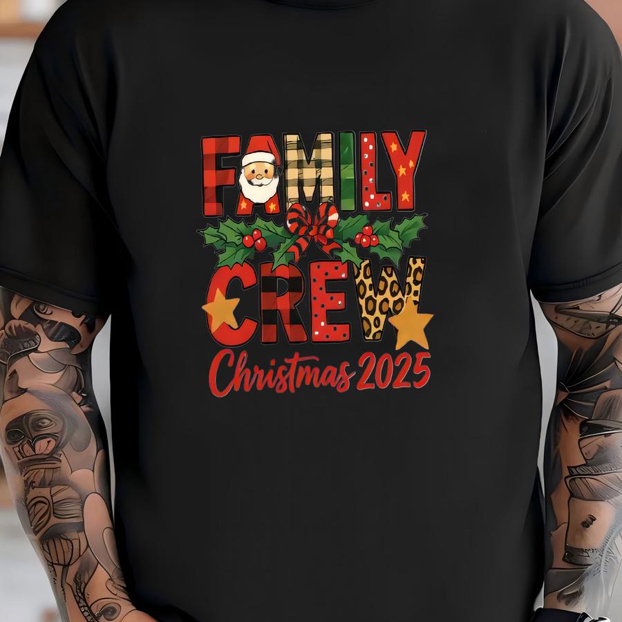 Family Christmas Crew 2025 Shirt, Christmas Family Shirt, Family Matching Christmas Hoodie, Christmas Pajamas, Christmas Gifts T-shirt