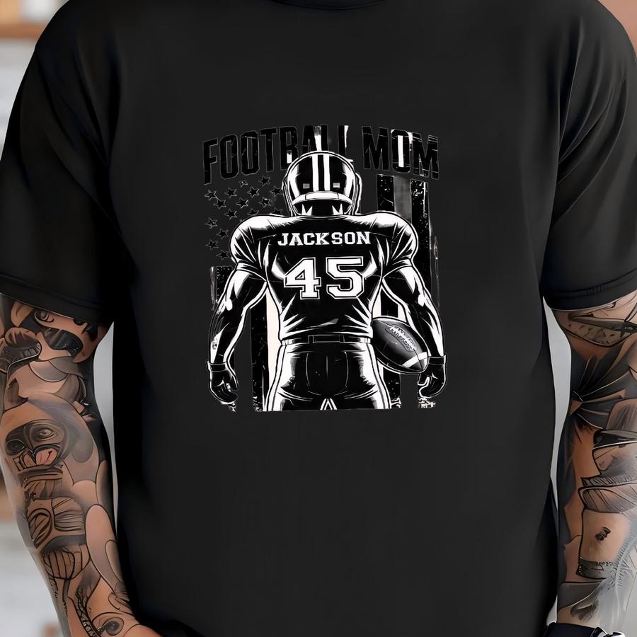 Custom Football Player Name And Number Shirt: Football Mom Tee T-shirt