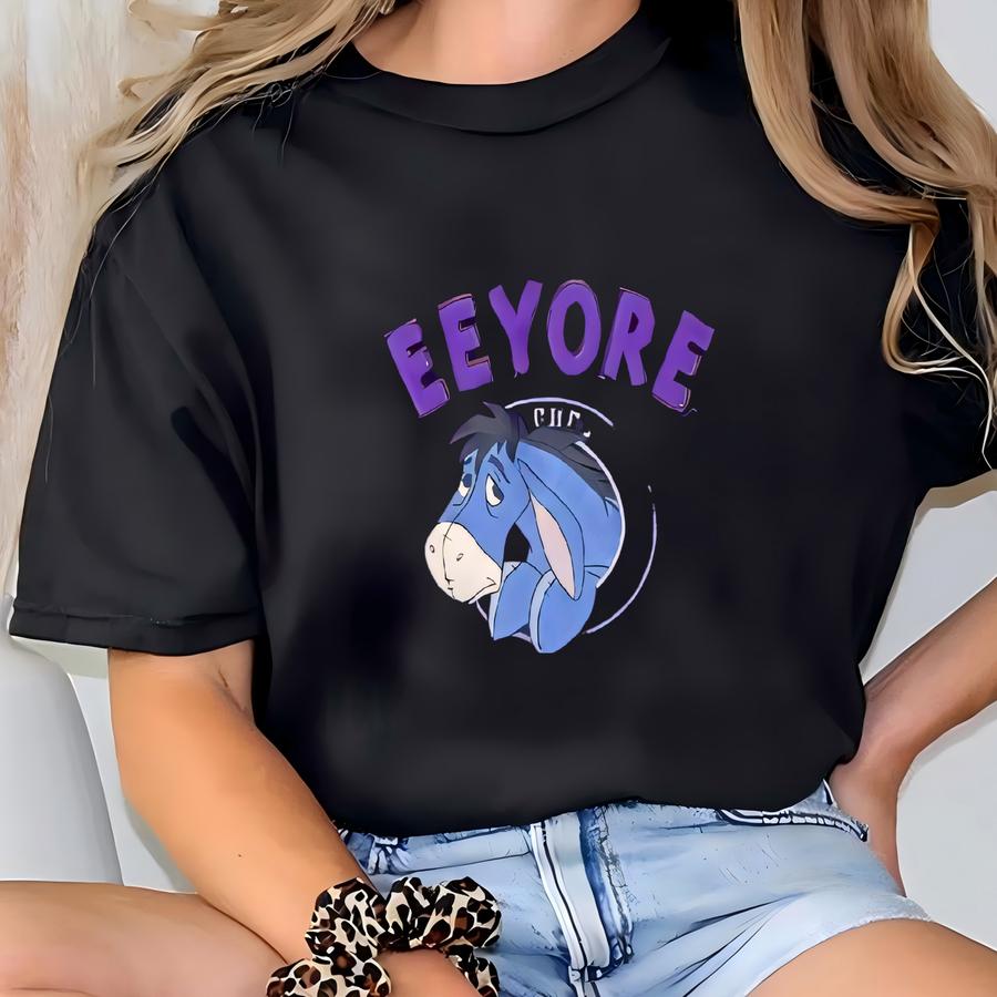 Vintage Eeyore Sweatshirt Crewneck Pullover Tigger Pooh Piglet Rabbit Kanga Logo Blue Large T-shirt