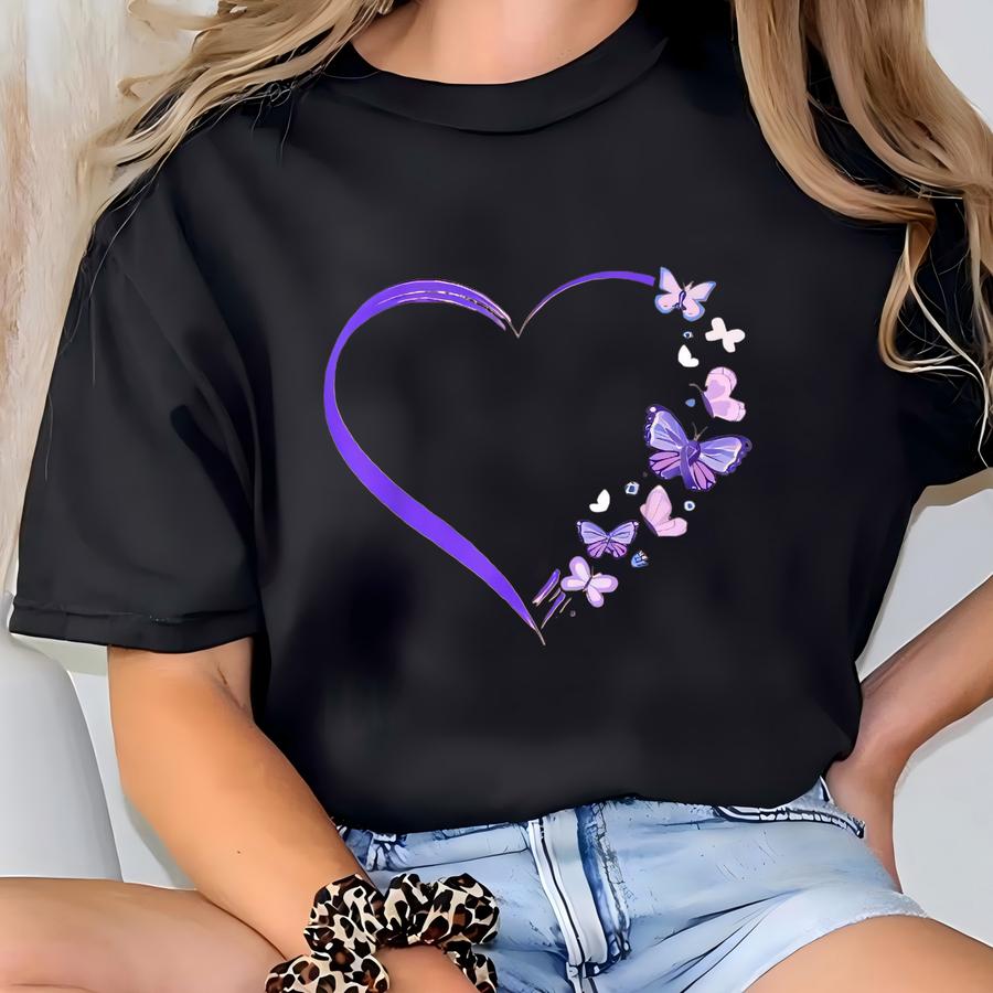 Alzheimer Heart Hoodie, Alzheimer Awareness Sweatshirt, Alzheimer's Fighter Crewneck, Awareness Hoodie, Awareness Month Gift T-shirt