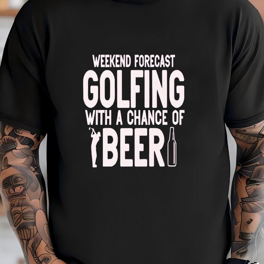 Funny Golfing Hoodie, Golf Lover Shirt, Beer Lover Crewneck, Drinking Shirt, Golfing Graphic Shirt, Gift For Golfers, Golf Day Crewneck T-shirt