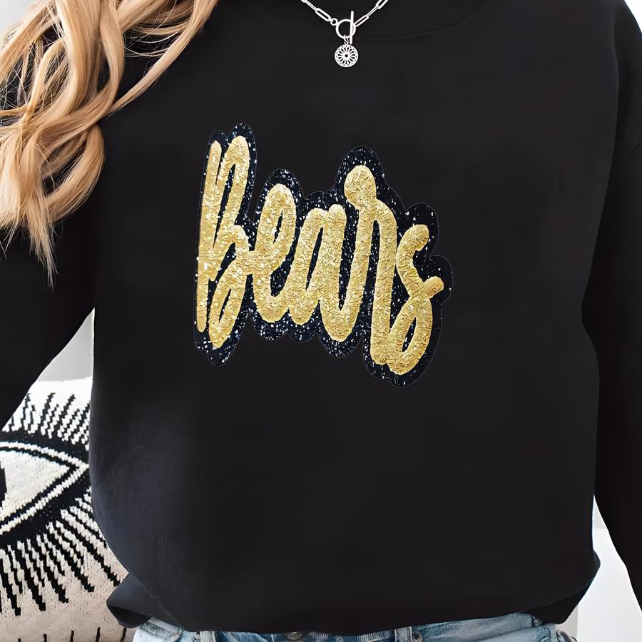 Bears Custom Trucker Hat, Puff Embossed Print, Glitter Puff Hat, Custom Baseball Hat, Team Hat, Football Mom Hat, Mascot Hat Sweatshirt