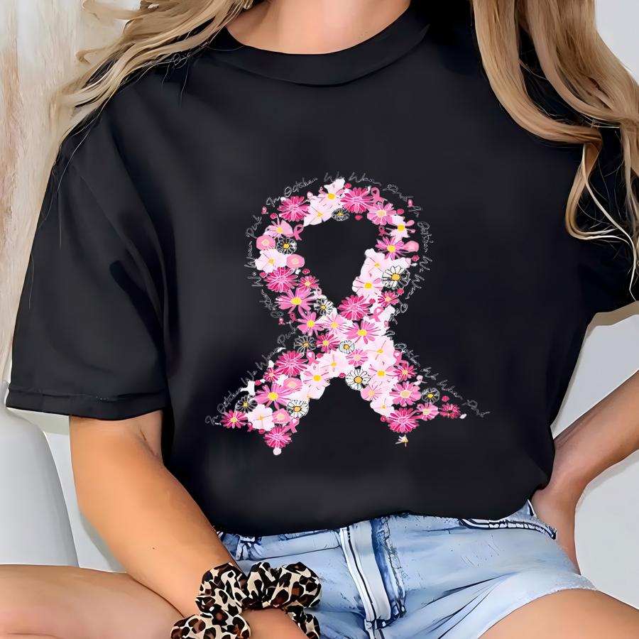Breast Cancer Awareness Sweatshirt | Pink Ribbon Crewneck | October Support Gift T-shirt