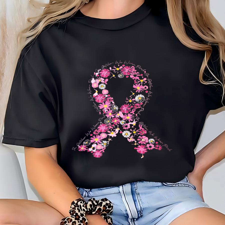 Breast Cancer Awareness Hat | Pink Ribbon Trucker Cap | October Support Gift T-shirt