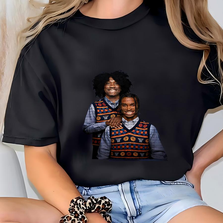 Step Brothers Shai Gilgeous-alexander Jalen Williams Christmas Tee | Okc Thunder Ugly Sweater Style Holiday Basketball Shirt For Fan T-shirt