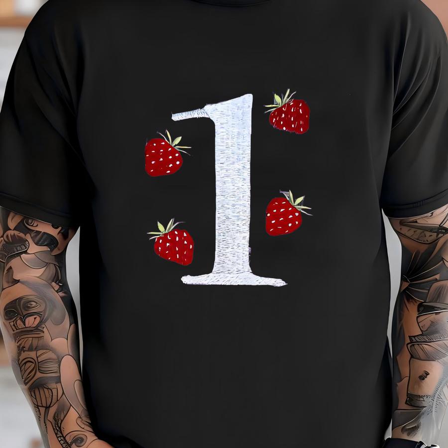 Girls Berry First Birthday Outfit - Strawberry First Birthday Romper - Strawberry Birthday Dress - Caje Smash Romper Strawberry T-shirt