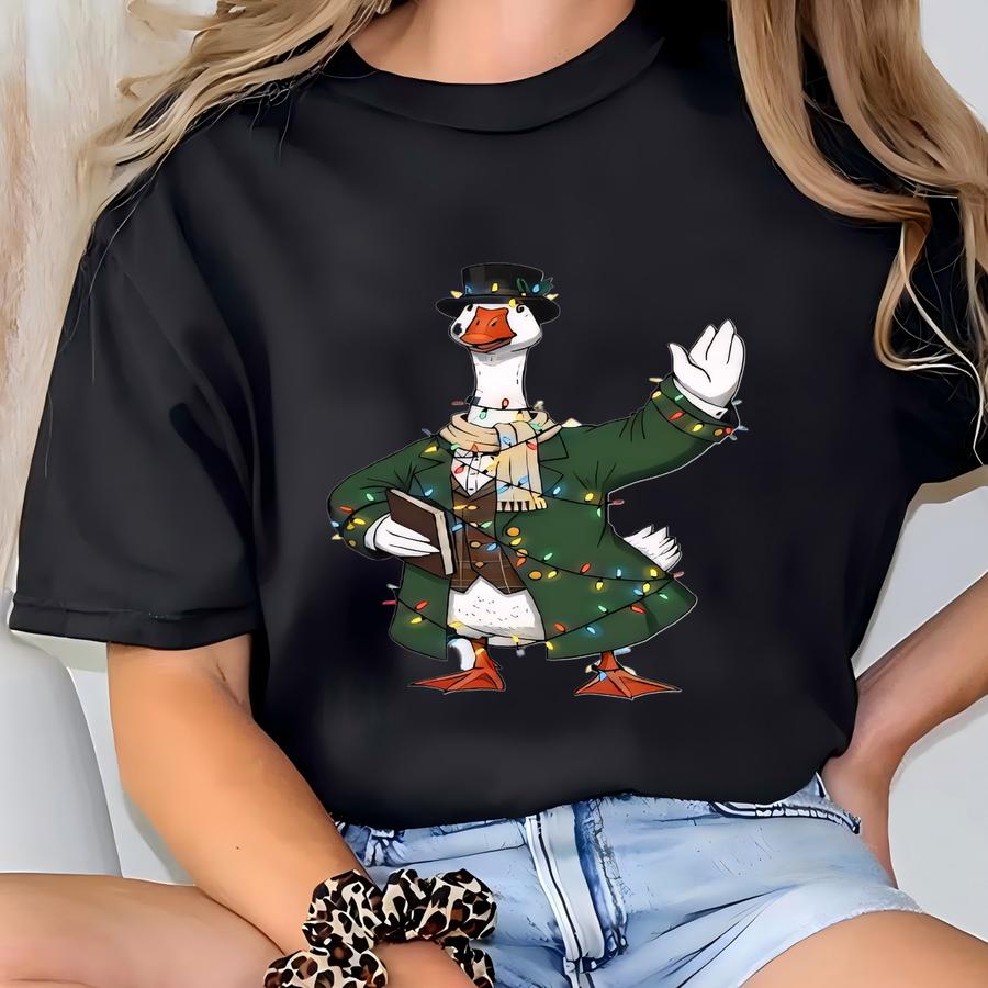 Christmas Goose Shirt, Goose Teacher Sweatshirt, Christmas Teacher Sweater, Festive Teacher Gift, Teacher Goose Hoodie, Cute Christmas Gift T-shirt