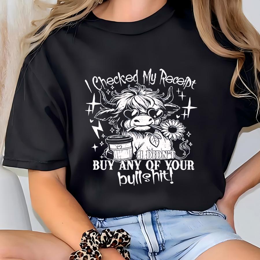 Funny Highland Cow Hoodie, Sarcastic Bull Humor Tee With Snarky Saying T-shirt