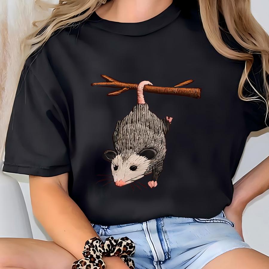 Opossum Sweatshirt, Hanging Possum Sweater, Funny Wildlife Animal Tee, Opossum Lover Gift, Cute Nature Crewneck T-shirt