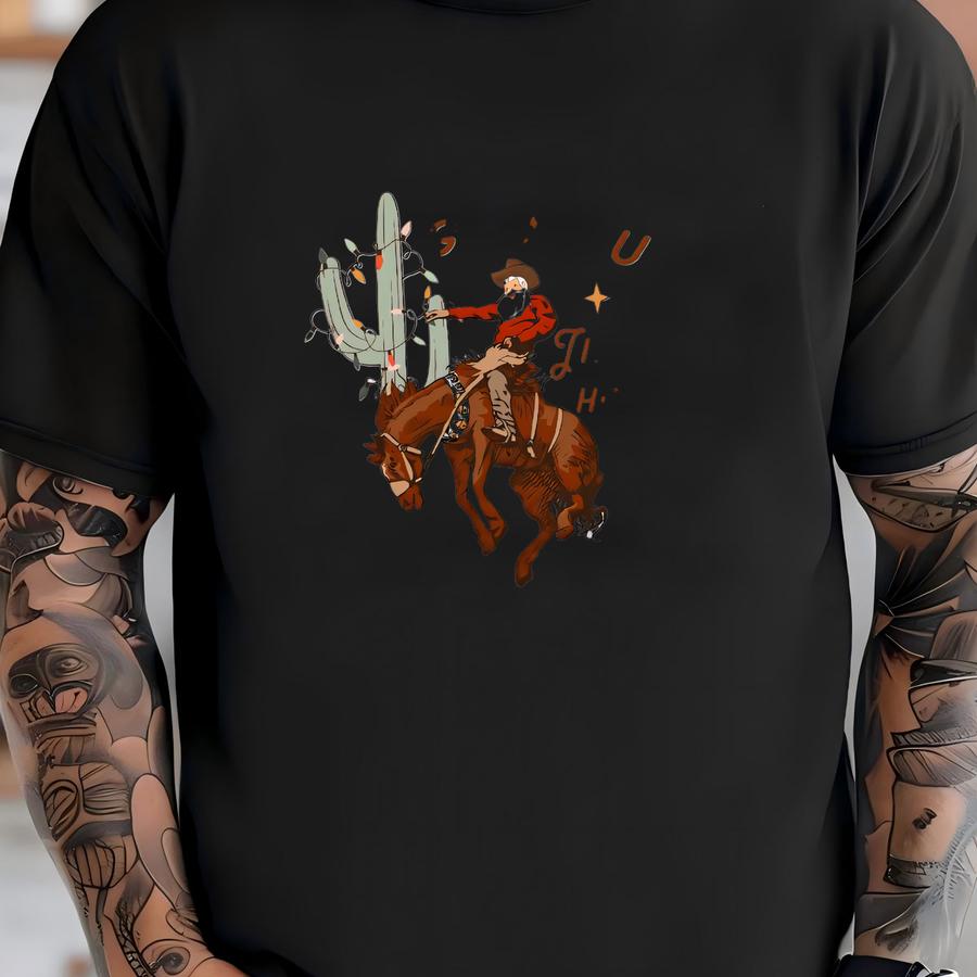 Cowboy Christmas Sweatshirt: Giddy Up Jingle Horse, Country Western T-shirt