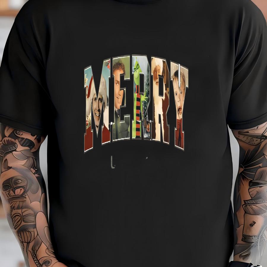 Retro Movie Merry Christmas Sweatshirt: Family Holiday Sweater T-shirt