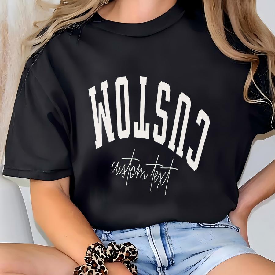 Custom Upside Down Shirt, Custom Word Shirt Upside Down Shirt For Custom Gift For Mom Christmas, Gen Z Reverse Trend Merch T-shirt