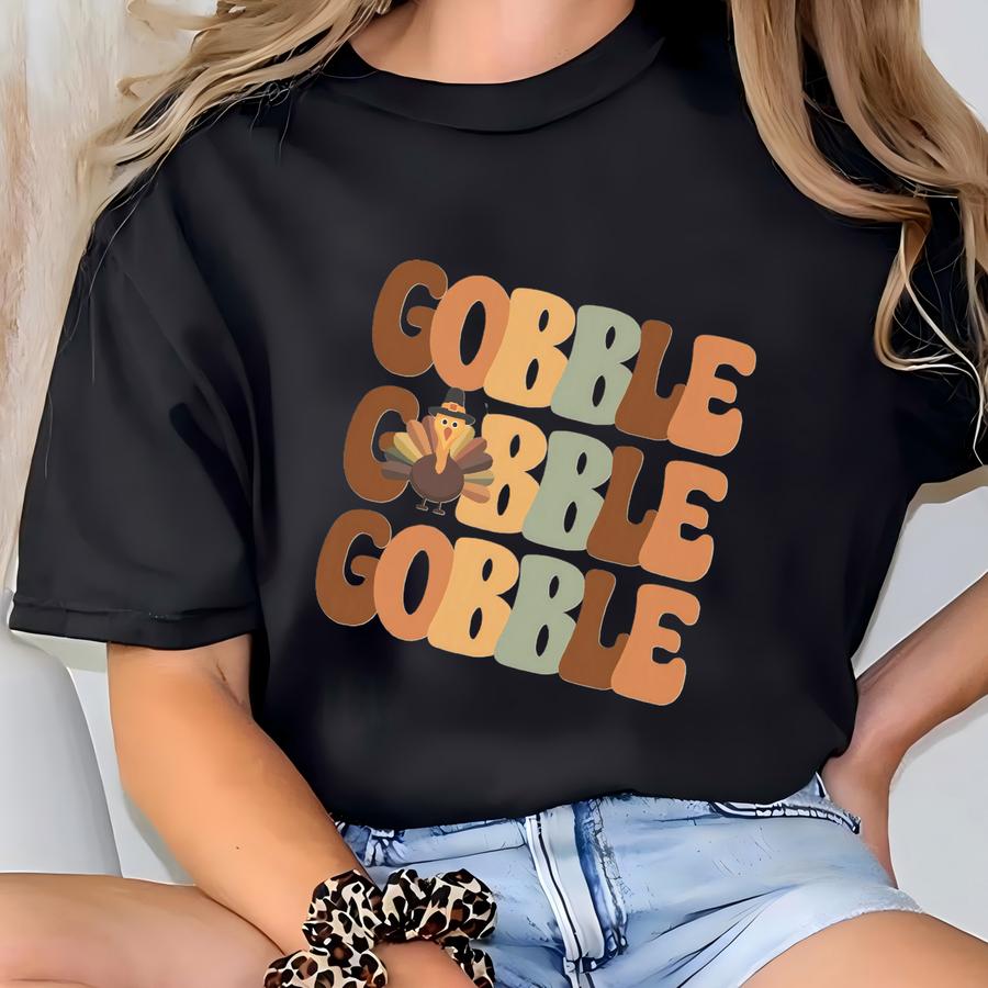 Gobble Gobble Shirt, ® Thanksgiving Gobble Hoodie, Fall Turkey Tee, Unisex Thanksgiving Shirt T-shirt