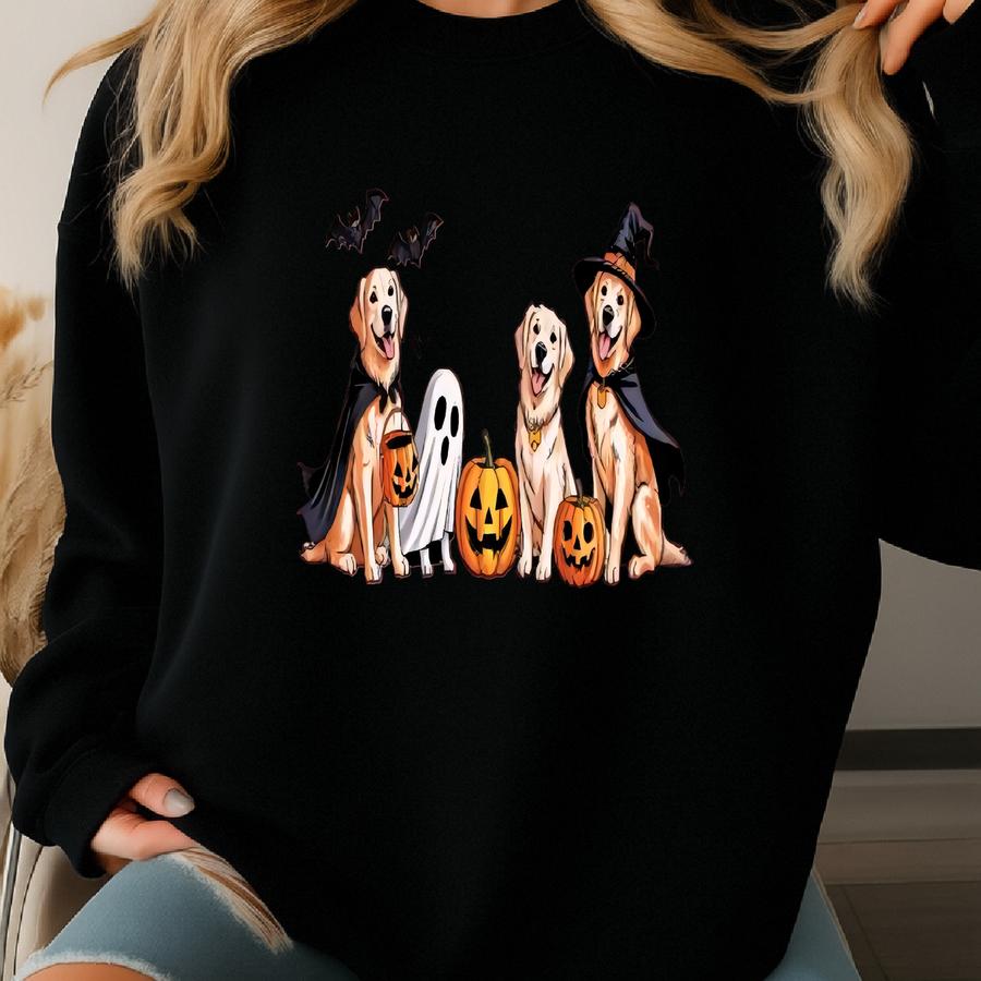 Halloween Golden Retriever Shirt, Halloween Dog Shirt, Ghost Dog Shirt, Dog Lover Shirt, Dog Halloween Shirt Sweatshirt