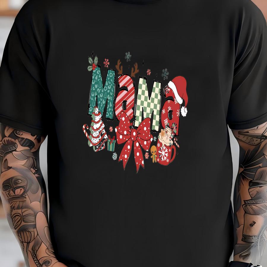 Christmas Mama Sweatshirt, Coquette Mama Christmas Sweatshirt, Merry Christmas Sweatshirt, Christmas Gift For Mama,christmas Mama Sweatshirt T-shirt
