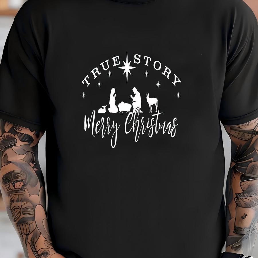 Youth Christian Christmas Sweatshirt Short Sve Or Long Sve Hoodie T-shirt