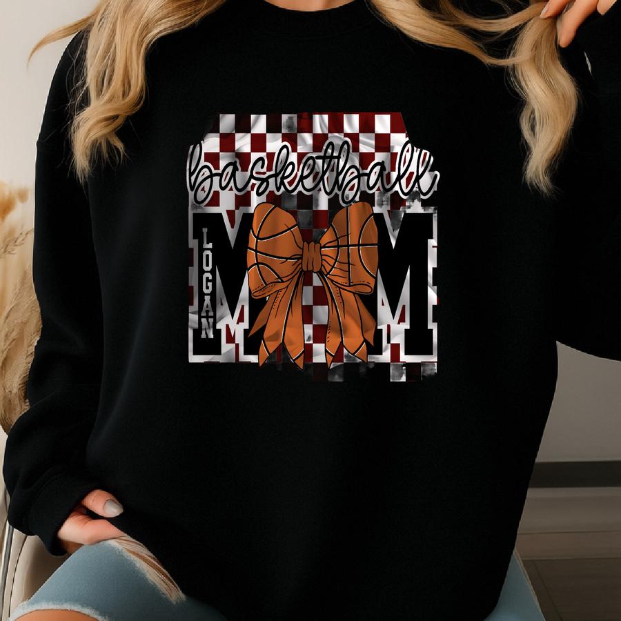 Personalized High School Basketball Mom Blanket Gift: Custom Velveteen Throw With Basketball Player's Name For Basketball Season Sweatshirt