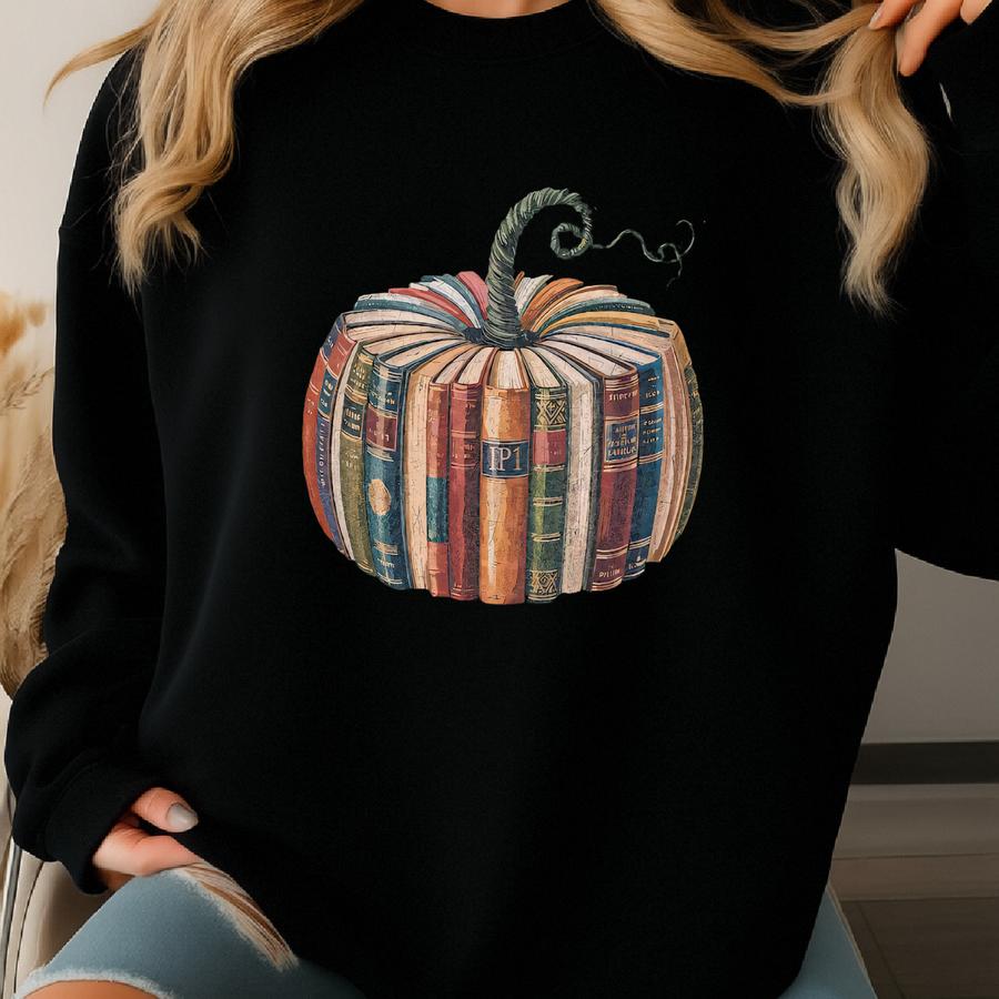 Fall Book Pumpkin Halloween Shirt, Halloween Book Lover Sweatshirt, Fall Bookish Shirt, Pumpkin Book Shirt, Pumpkin Sweater, Fall Hoodie Sweatshirt