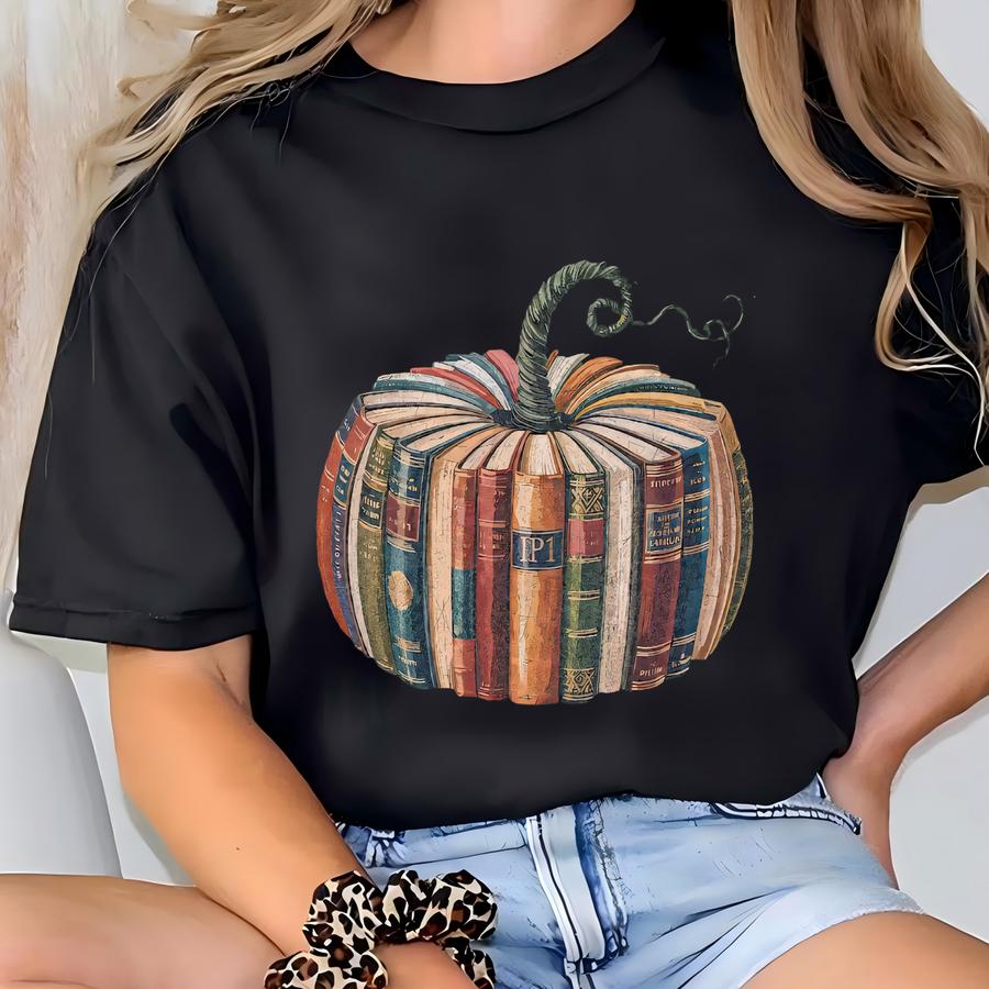 Fall Book Pumpkin Halloween Shirt, Halloween Book Lover Sweatshirt, Fall Bookish Shirt, Pumpkin Book Shirt, Pumpkin Sweater, Fall Hoodie T-shirt